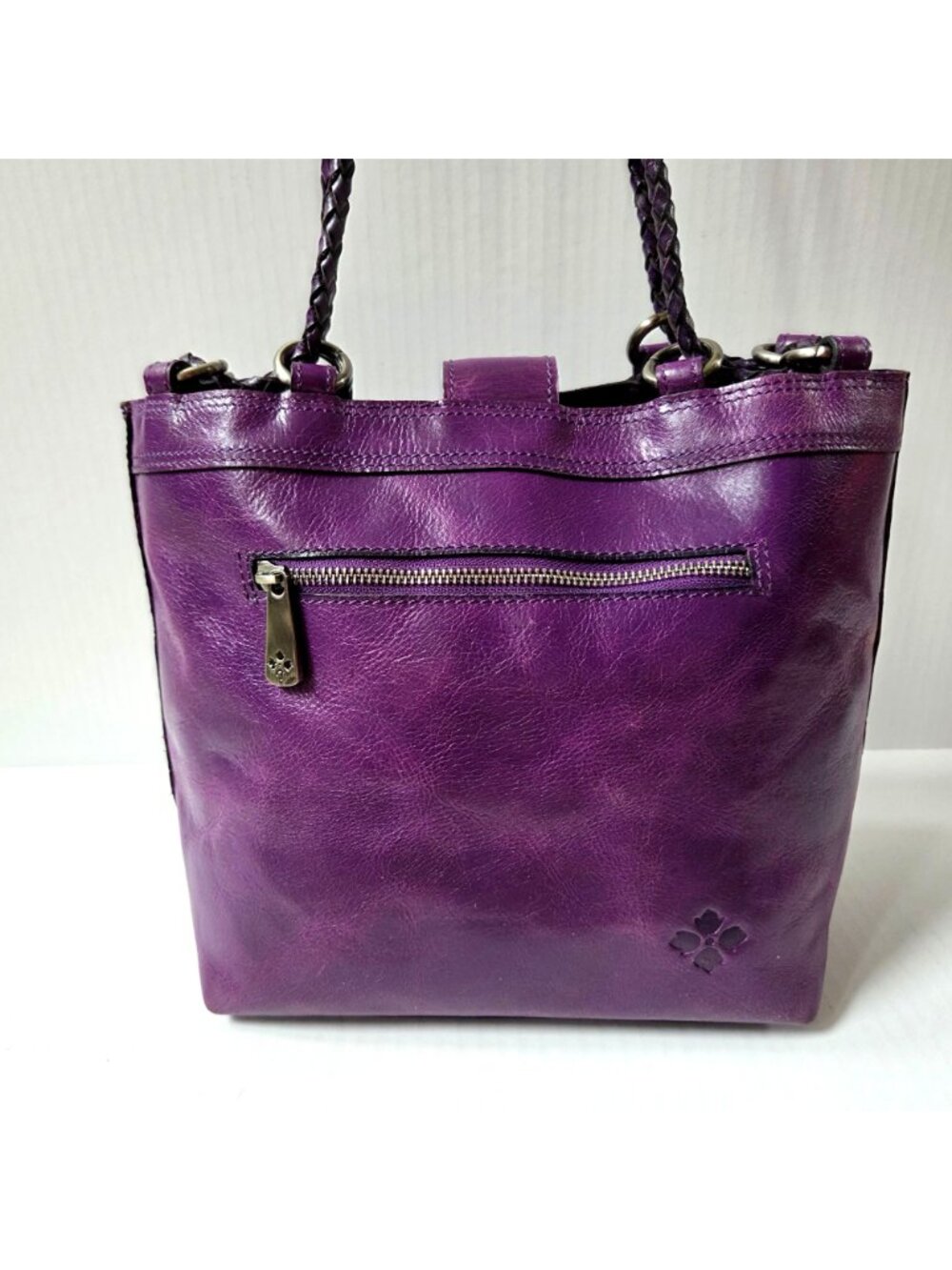 Patricia Nash Purse Purple Discovery Woven Iverna Bucket Shoulder Bag Plum Jam - Picture 4 of 16